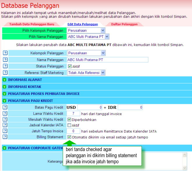Contoh Database Customer - Our Families Journey