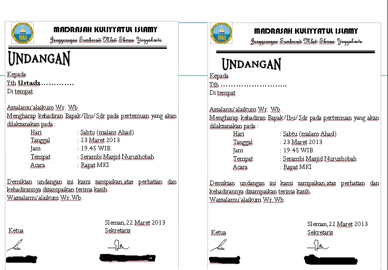 Contoh Surat Undangan Haflah - Contoh Isi Undangan