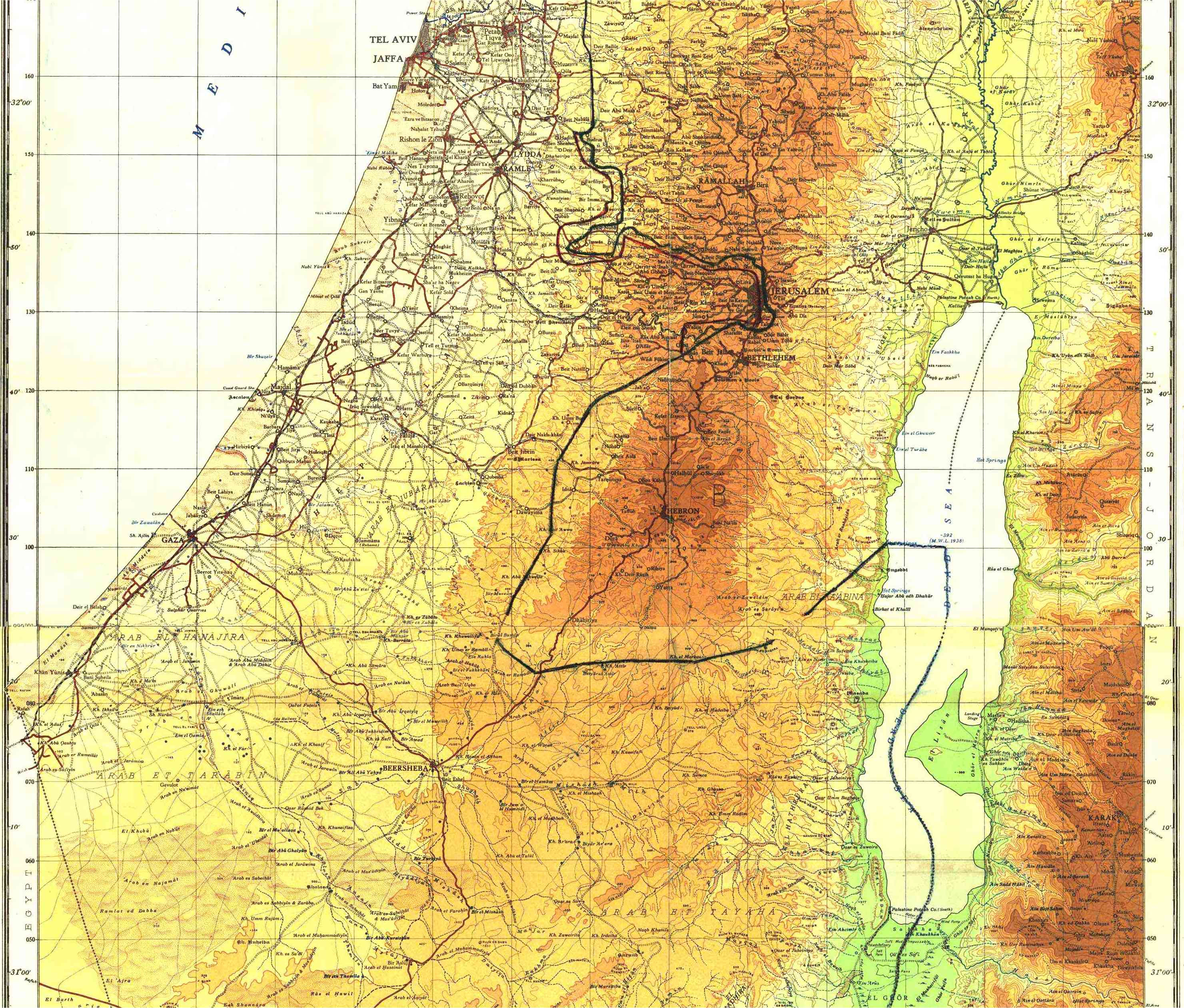 It became today's hashemite kingdom of. Detailed Map Of Central Palestine Israel 1946 Used In Negotiating Israel Jordan Armistice 1949