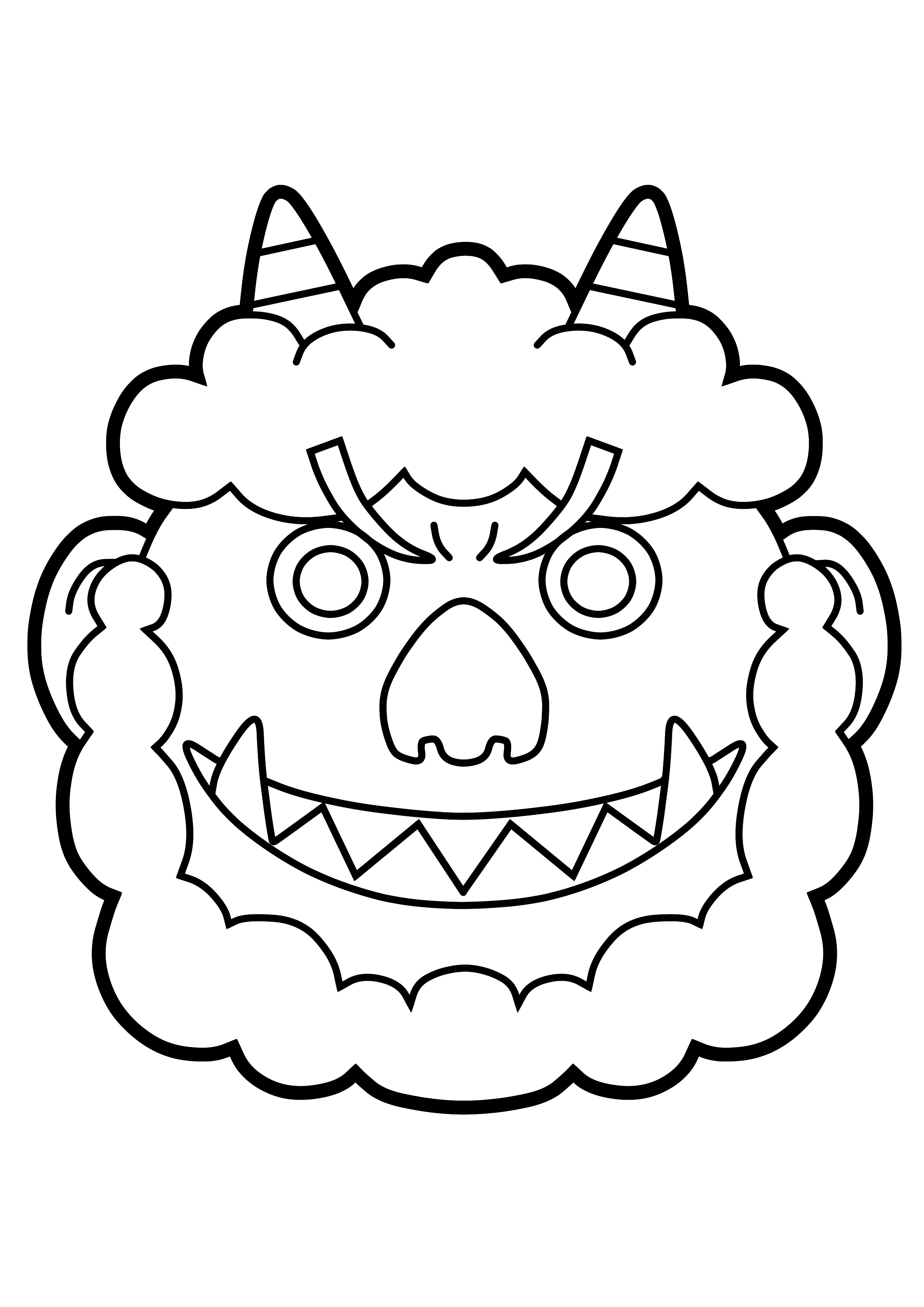子供向けぬりえ Hd限定鬼 イラスト 白黒 怖い