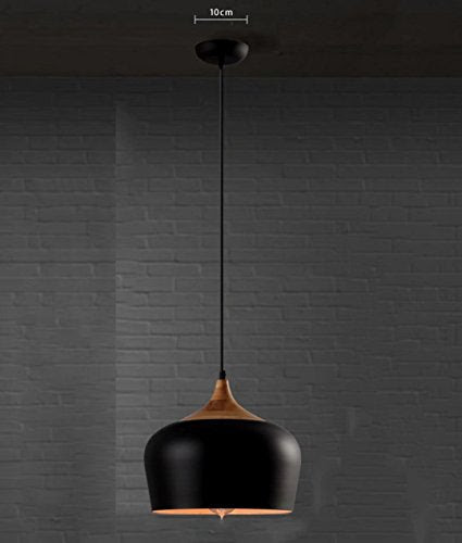 By securing the candelabra inside the frames and suspending your pendant lights from the ceiling using black metal rods and chains, you can fashion your own idea of handsome island lighting. Modern Simple Pendant Light Black E27 Single Head Metal Solid Wood Cha Directnine Europe