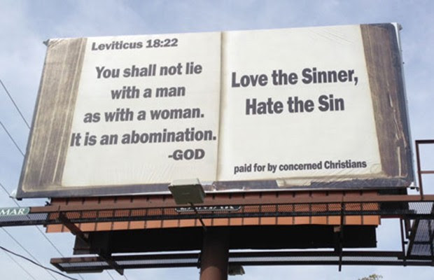 Anti-gay billboard message