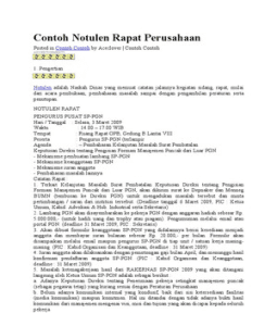 Contoh Notulen Rapat - Contoh Vess
