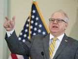 Minnesota Gov. Tim Walz speaks during a news conference Friday, May 29, 2020, St. Paul, Minn., as he talked about the unrest in the wake of the death of George Floyd while he was in custody of Minneapolis police.(Glenn Stubbe/Star Tribune via AP)