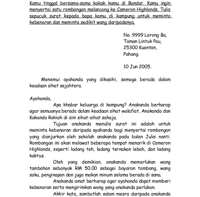 Surat Rasmi Tidak Hadir Ke Sekolah Covid  Contoh Pengantar x