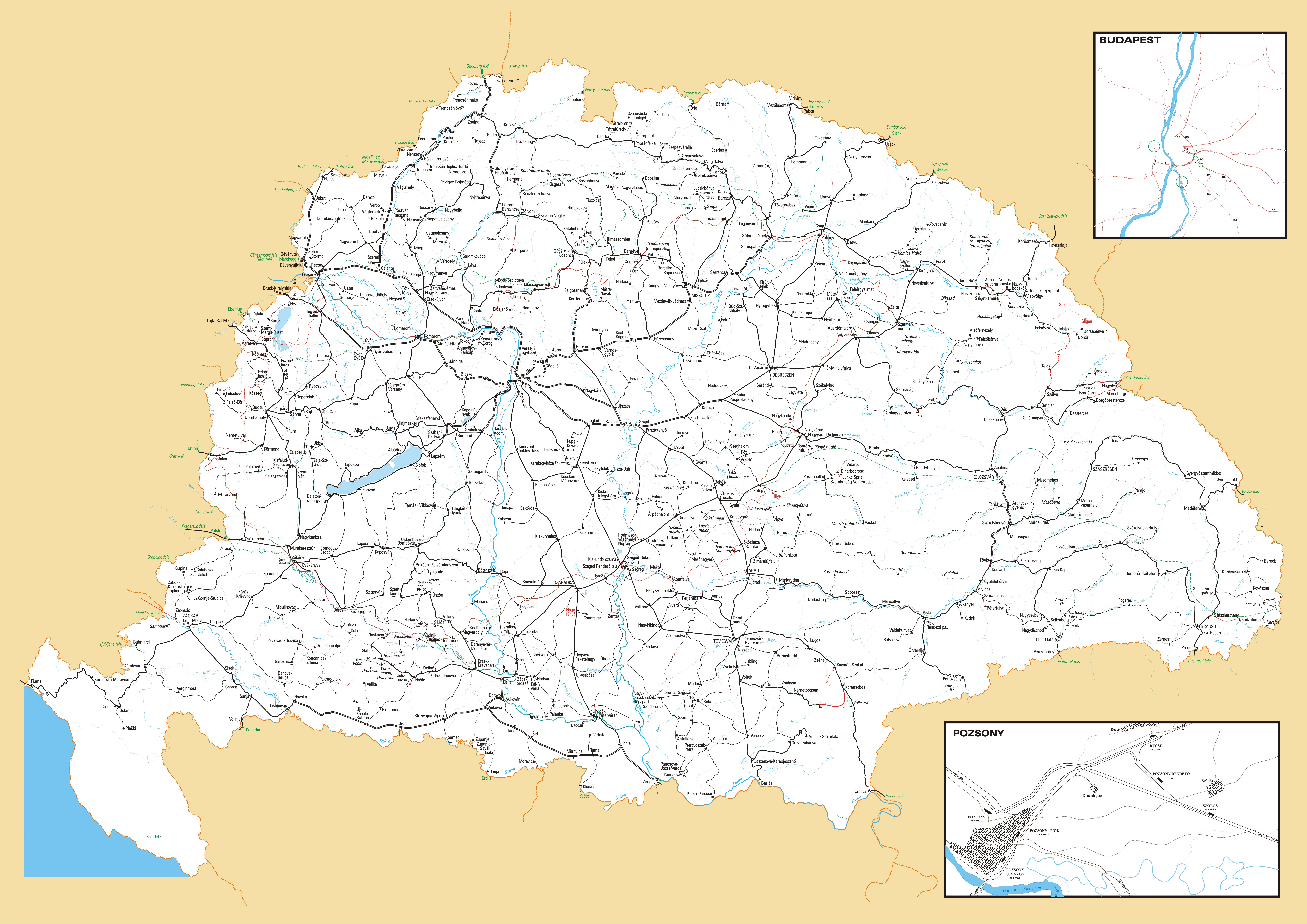Olvasd le a térképről a szomszédos országok neveit! Vasuti Terkepek Magyarorszag Vasutallomasai Es Vasuti Megallohelyei
