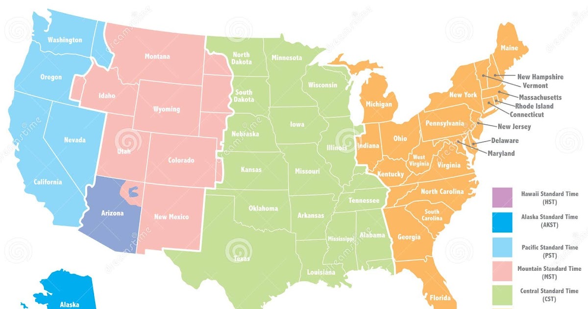 Map Of The Us States With Time Zones