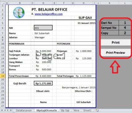 Contoh Slip Gaji Microsoft Word - Druckerzubehr 77 Blog