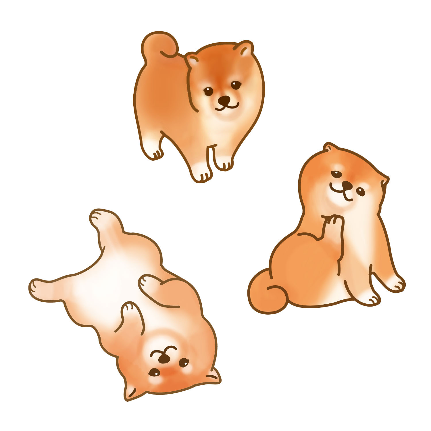 ロイヤリティフリー犬 イラスト 柴犬 簡単 かわいい動物画像