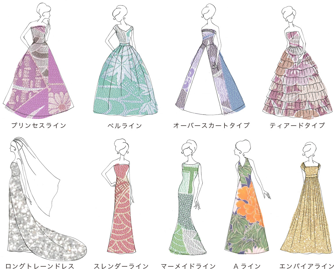 驚くばかりかっこいい 着物 ドレス イラスト ただのディズニー画像