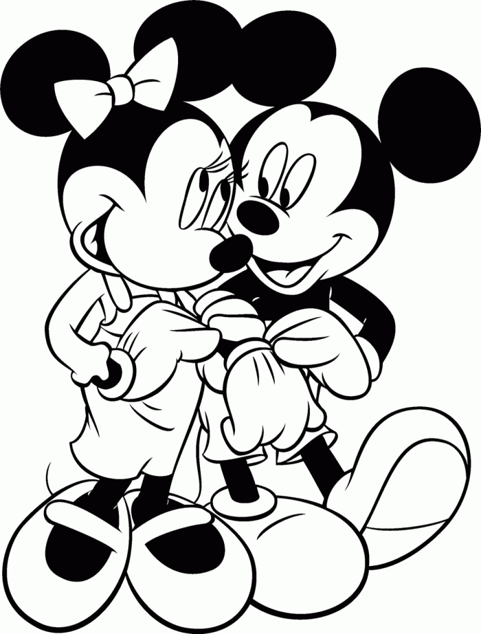 38+ mickey mouse valentines day coloring pages for printing and coloring. Mickey And Minnie Mouse Coloring Clip Art Library