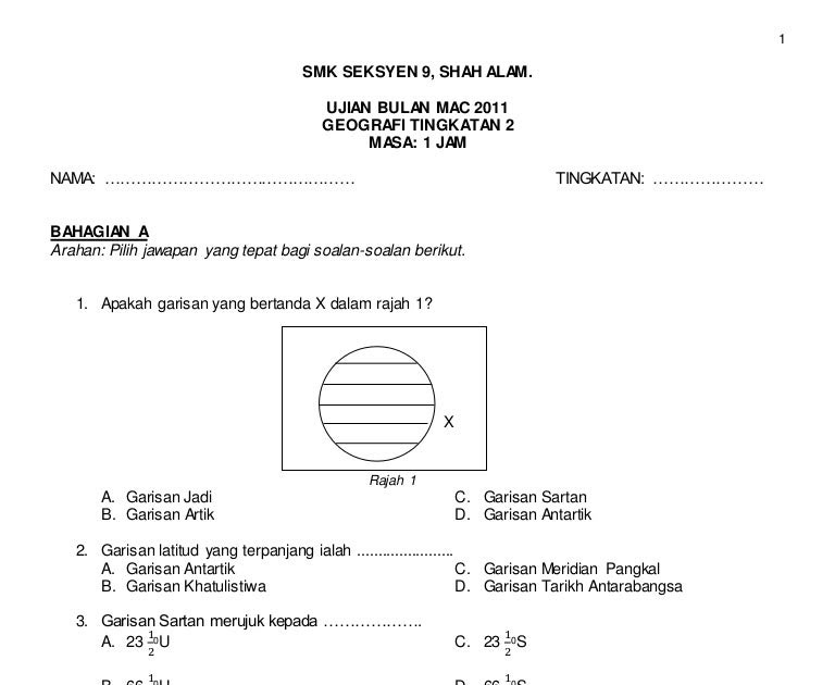 Contoh Soalan Bahasa Melayu Tingkatan 2 Format Pt3 - Rumah 