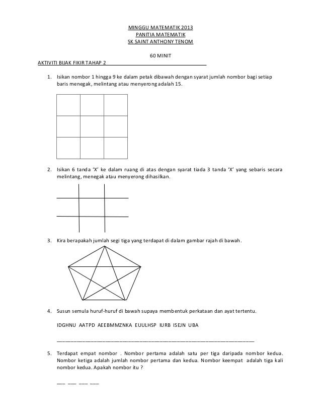 Contoh Soalan Iq Matematik Dan Jawapan - Gambleh 3