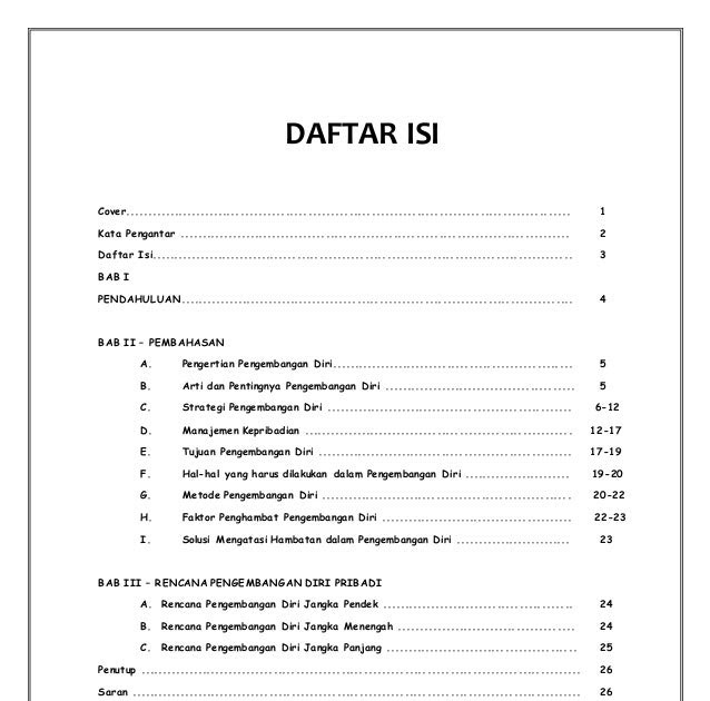 Contoh Daftar Isi Makalah Ekosistem - Absurd Things