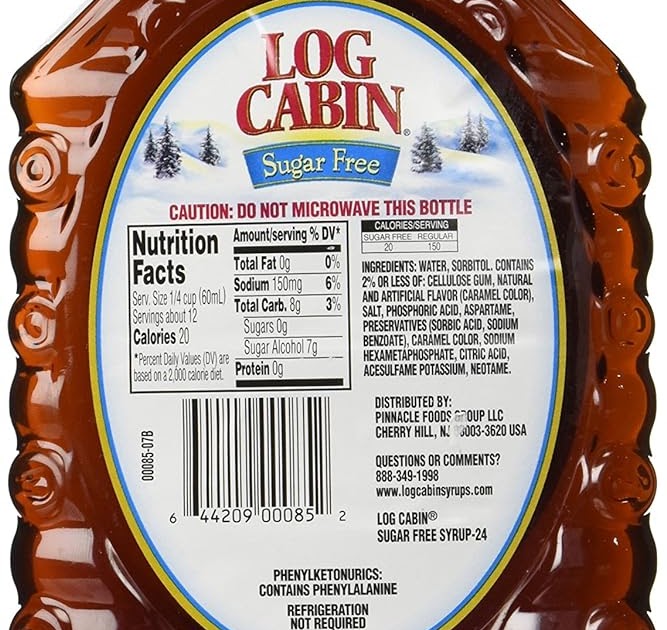  Log  Cabin  Sugar  Free  Maple Syrup  Nutrition  Facts 