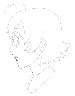 動物画像無料 ぜいたく横顔 イラスト 口開けてる