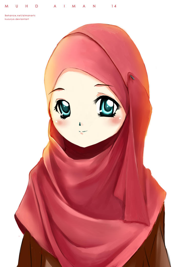 Gambar Kartun Lucu Wanita Muslimah Bergerak Lucu Tok