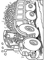Kleurplaat tractor met kar : Traktor