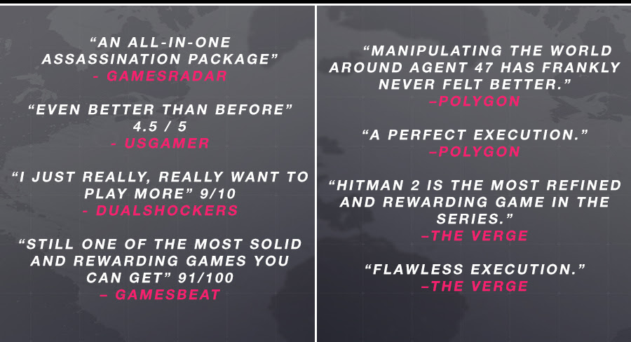 Hitman 2 available now.