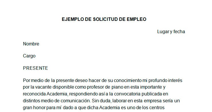 Ejemplo De Correo Para Solicitar Trabajo Colección de