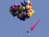 This man pulled a real-life 'UP' stunt when he launched himself into the air using one hundred balloons