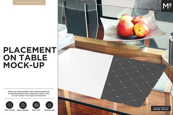 Download The Placemat on the Table Mock-up PSD Mockup - Download The Placemat on the Table Mock-up ...