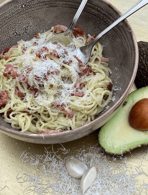 Pasta avocado carbonara | Instituut Tim Torfs