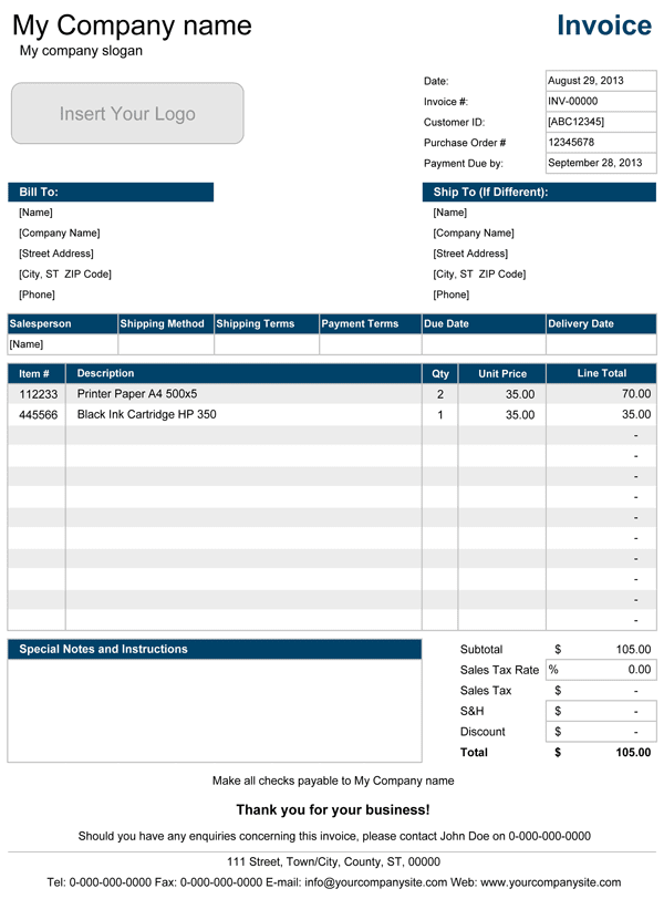 Contoh Invoice Web Design - World Globe