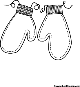 Unique printable mitten coloring page. Winter Mittens Coloring Page