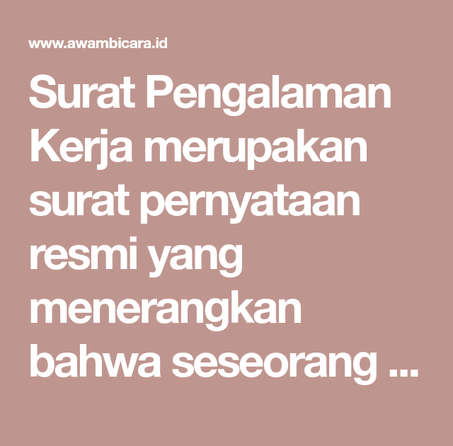 Contoh Surat Resmi Diberhentikan Kerja - Rimawas