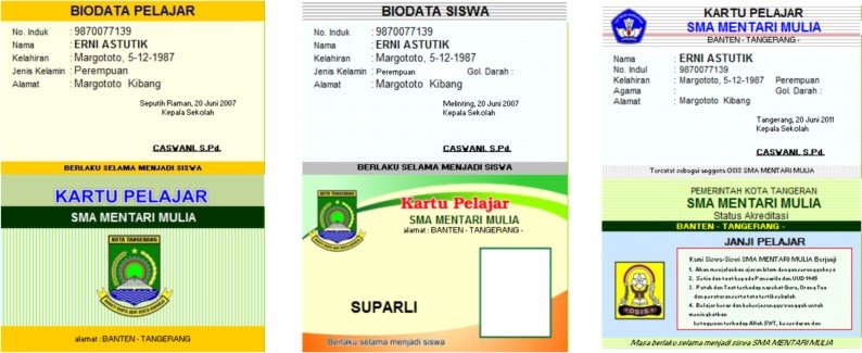 Contoh Id Card Panitia Ujian Nasional - Contoh Wa