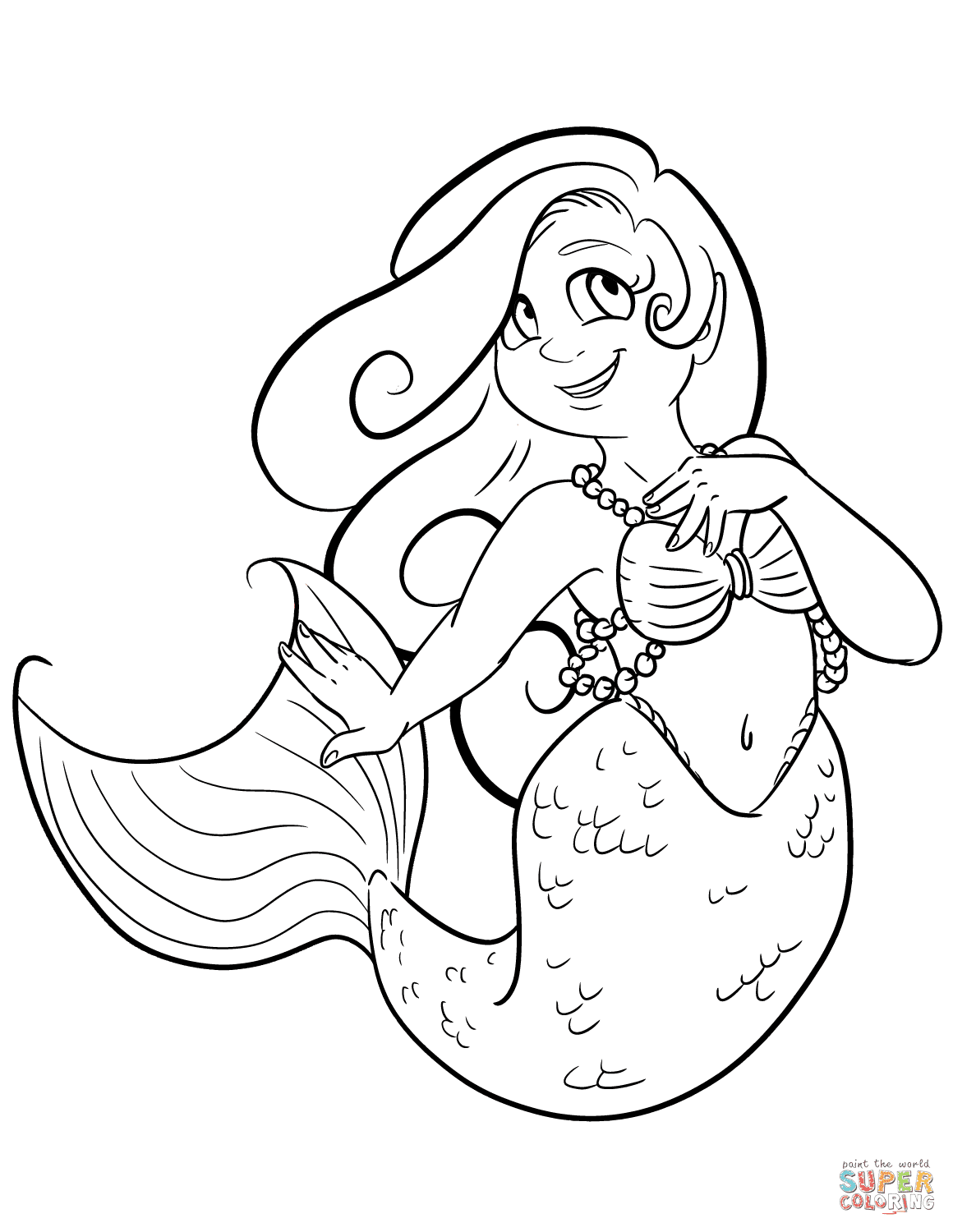 Since these coloring sheets are a digital download. Cartoon Mermaid Coloring Page Free Printable Coloring Pages