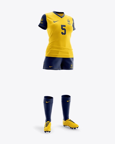 Download Women's Full Rugby Kit HQ PSD Mockup Half Side View ...