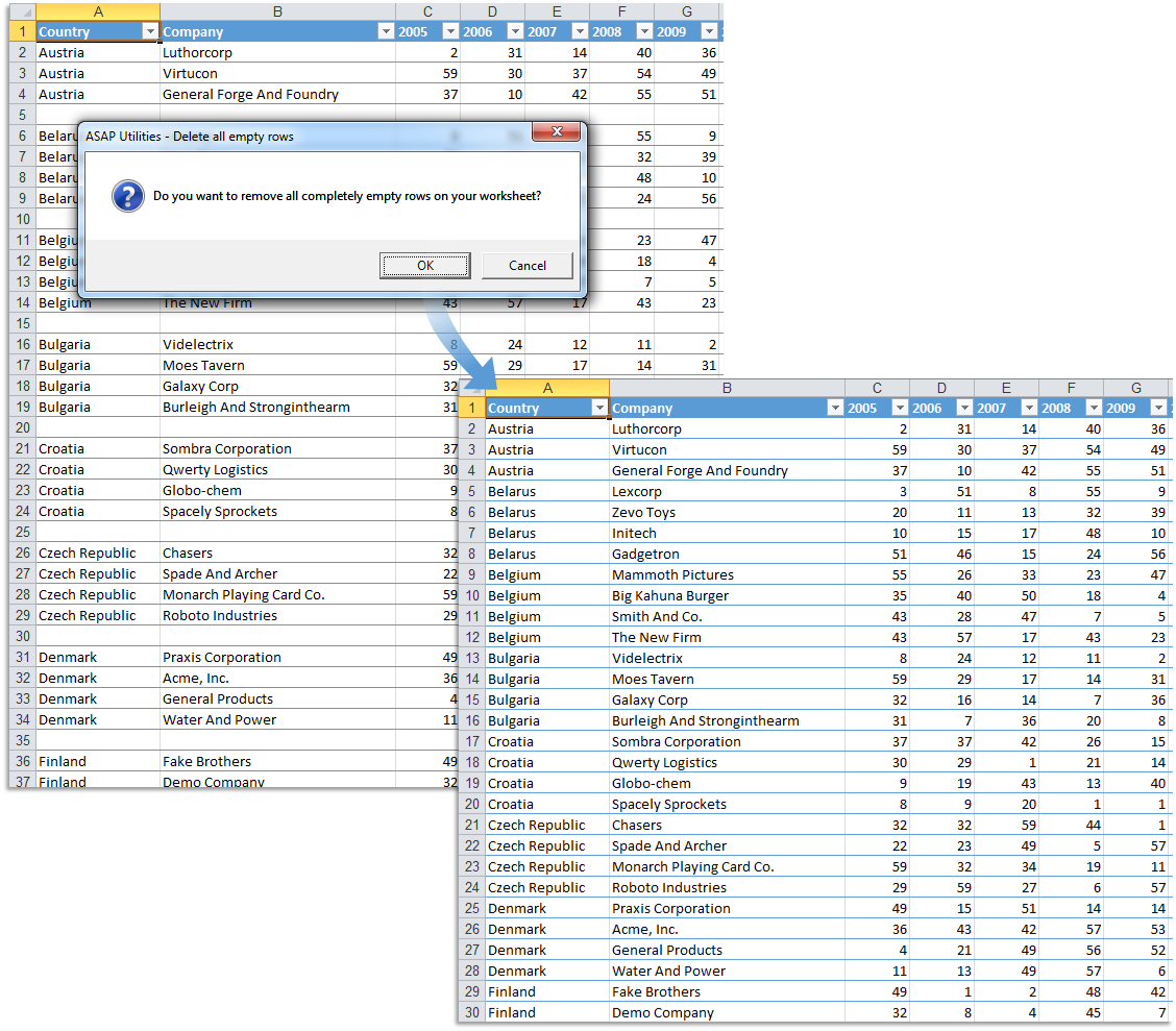 How To Delete Empty Cells In Excel Vba