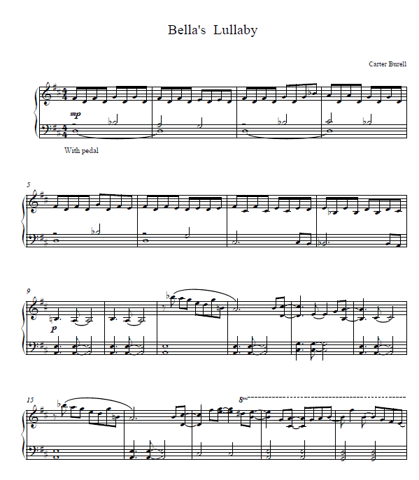 Btw, saw your bleeding love vid @ youtube. Bellas Lullaby Piano Sheet Music And Piano Tutorial