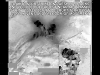 Watch a precision airstrike wipe out an ISIS barracks and a vehicle checkpoint in Syria