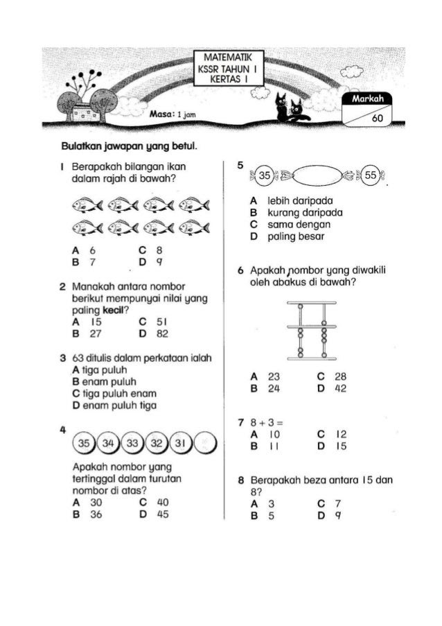 Contoh Soalan Matematik Darjah 2 2018 - Rumamal