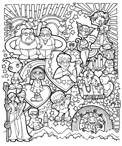 Adorable little bird doodles drawings super cute japan. Doodle Art Coloring Pages Free Coloring Pages
