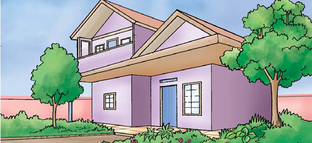 Gambar Rumah Kartun Di Lingkungan Desa - BB Rumah