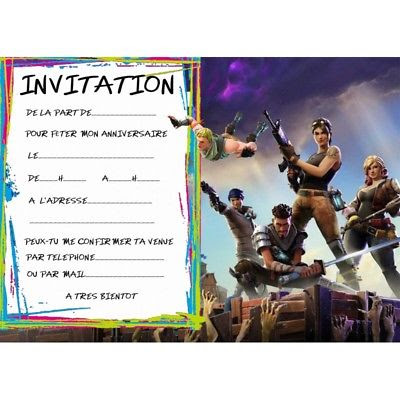 44 Carte Dinvitation Pour Anniversaire Fortnite