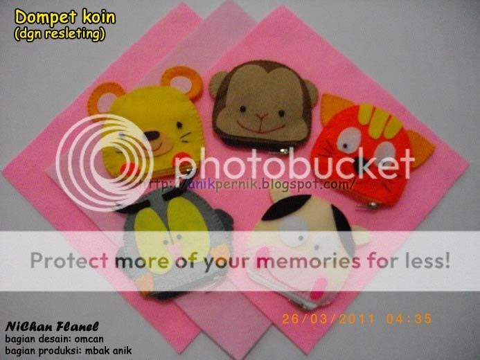 Dompet Koin Resleting Burung Hantu, Sapi, Kucing, Monkey 