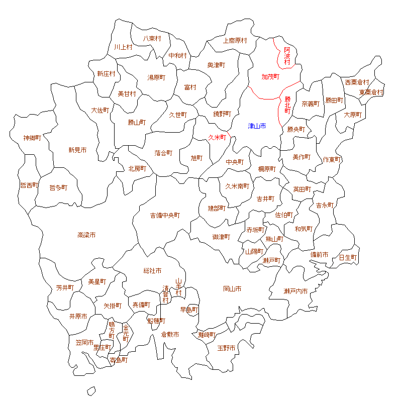 元の岡山 県 地図 フリー スーパーイラストコレクション