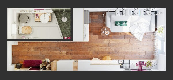 The owner of the apartment originally. Designing For Super Small Spaces 5 Micro Apartments