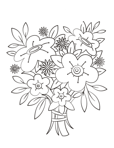 Disegno di un mazzo di fiori. Disegno Di Bouquet Di Fiori Da Colorare Disegni Da Colorare E Stampare Gratis