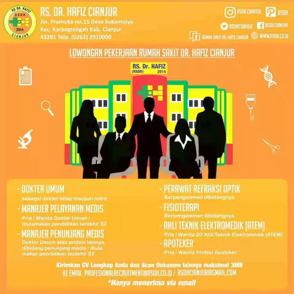 Lowongan Kerja Medis Terbaru di Rumah Sakit dr. Hafiz Cianjur 2017