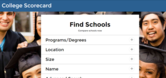 Screenshot of College Scorecard