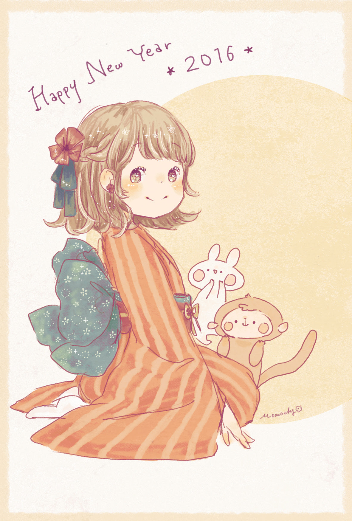 かわいい お正月 イラスト 女の子 ただの無料イラスト