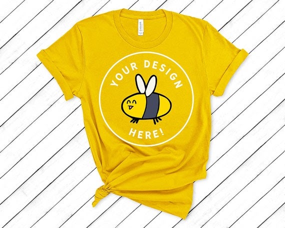 Download Yellow Bella Canvas 3001 Womens Summer Knotted T-Shirt ...