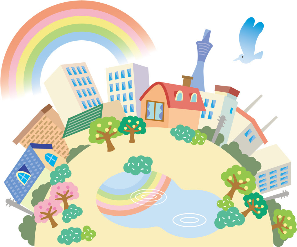 無料イラスト画像 ロイヤリティフリー町 イラスト フリー
