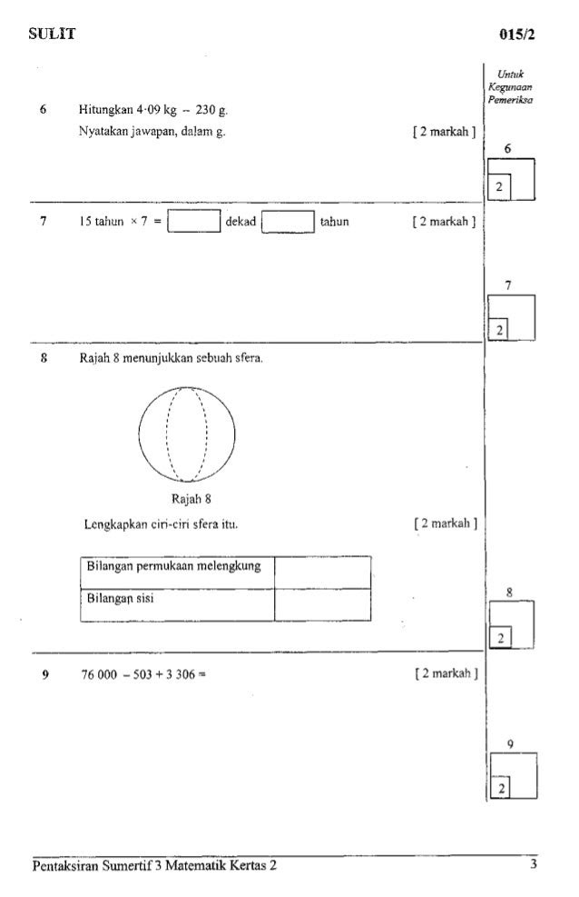 Contoh Soalan Matematik Perpuluhan Tahun 4 - Sample Site h